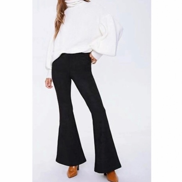 New! Clearance 🎉Black Tennessee Suede wide Flare Bell Pants - Picture 7 of 10